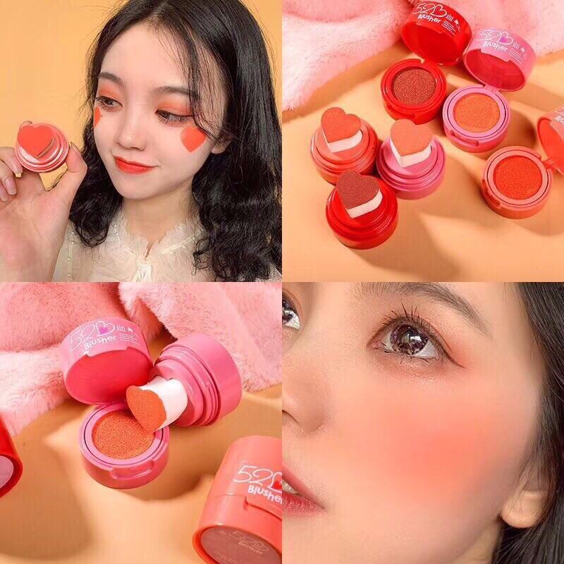 MÁ HỒNG CUSHION HÌNH TRÁI TIM KISS MY SWEET HEART SEAL BLUSHER - hàng nội địa Trung tốt nhất