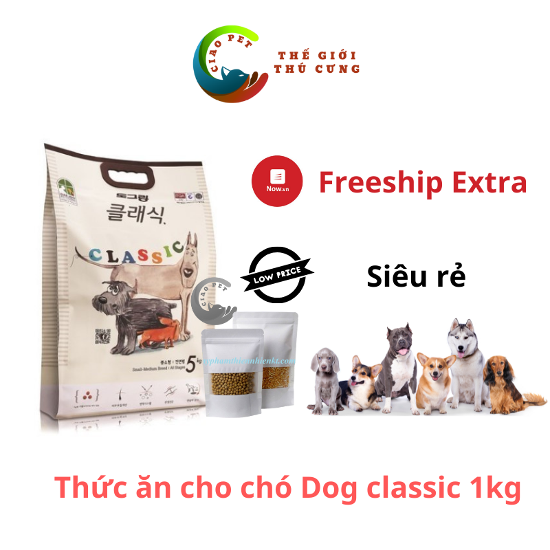 [1kg] Thức Ăn Hạt Cho Chó Dog Classic