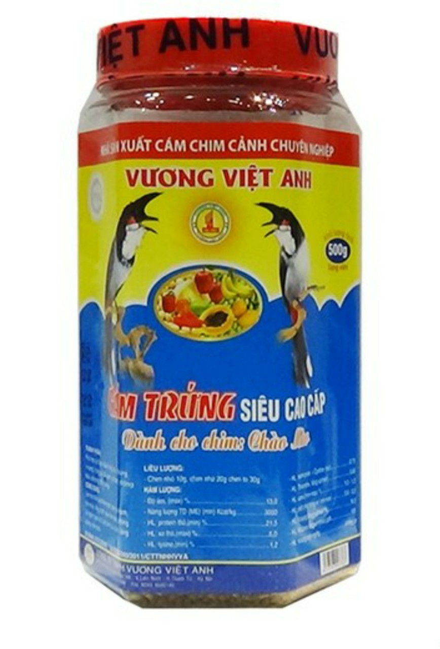 Combo 2 hũ cám vương việt anh: Mi, khướu, mào, chòe, tổng hợp(hũ 500g) tằng 1 thìa châm thức ăn