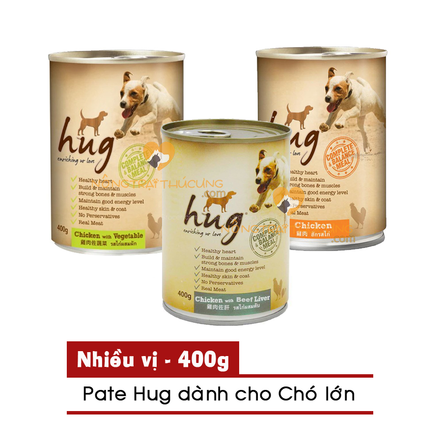 HCMPate Lon HUG Cho Chó 400G Nhiều Vị - Nông Trại Thú Cưng