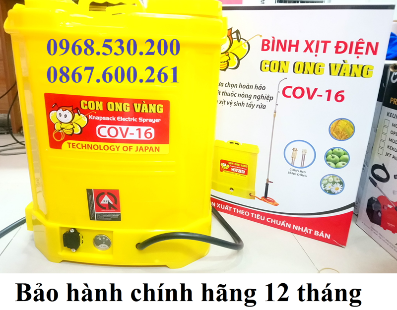 Bình xịt điện phun th.uốc trừ sâu con ong vàng cov16 - 16 lít