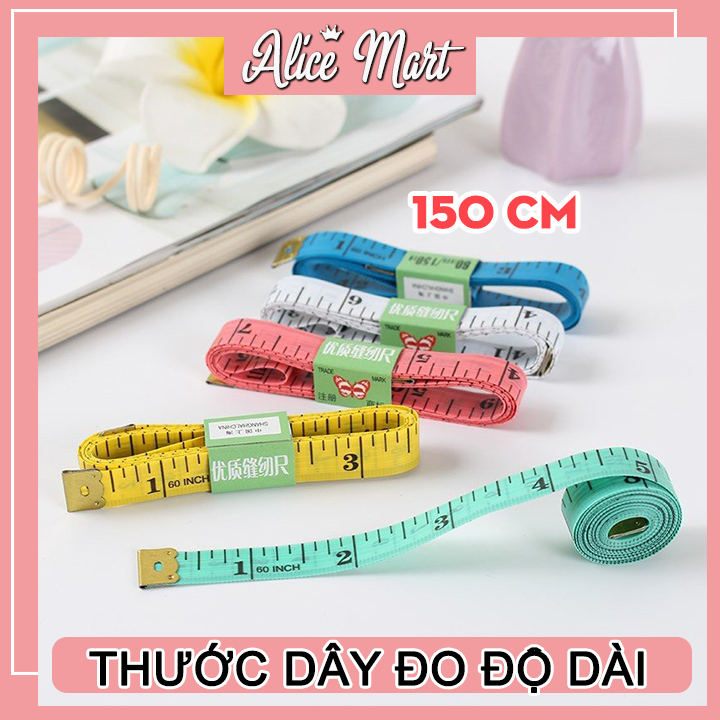 [ Ship hỏa tốc HN ] Thước dây đo 150cm - Thước dây may đồ, đo eo - Thước Dây Mềm May Đo Quần Áo