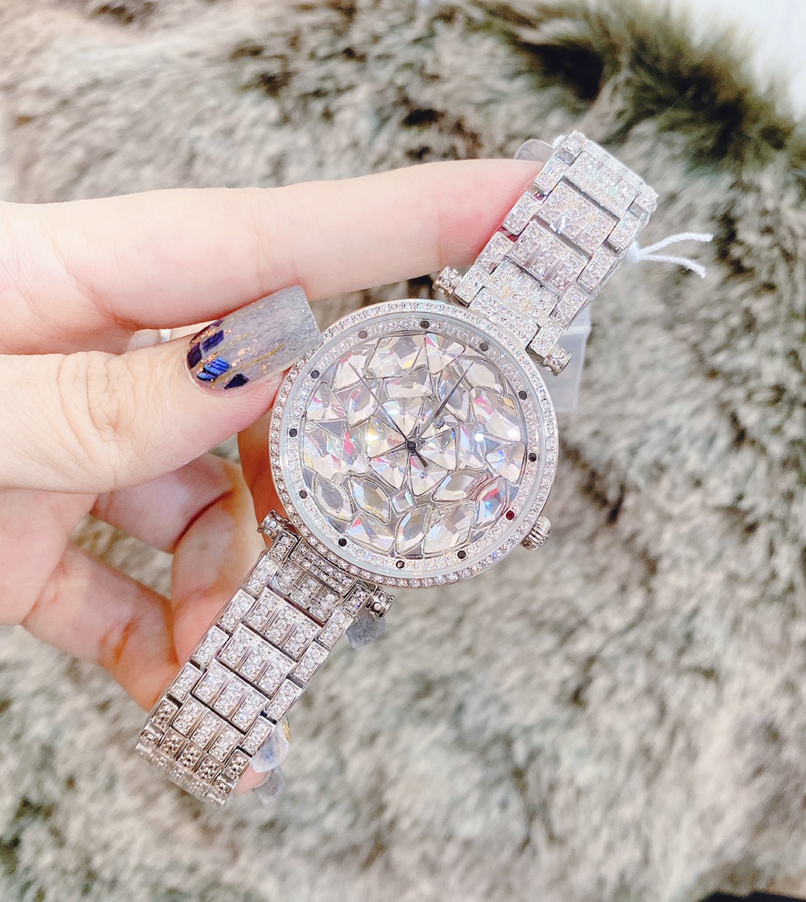 [HCM]Đồng Hồ Davena Bling Nữ Mặt Đá Silver 39mm Chính Hãng