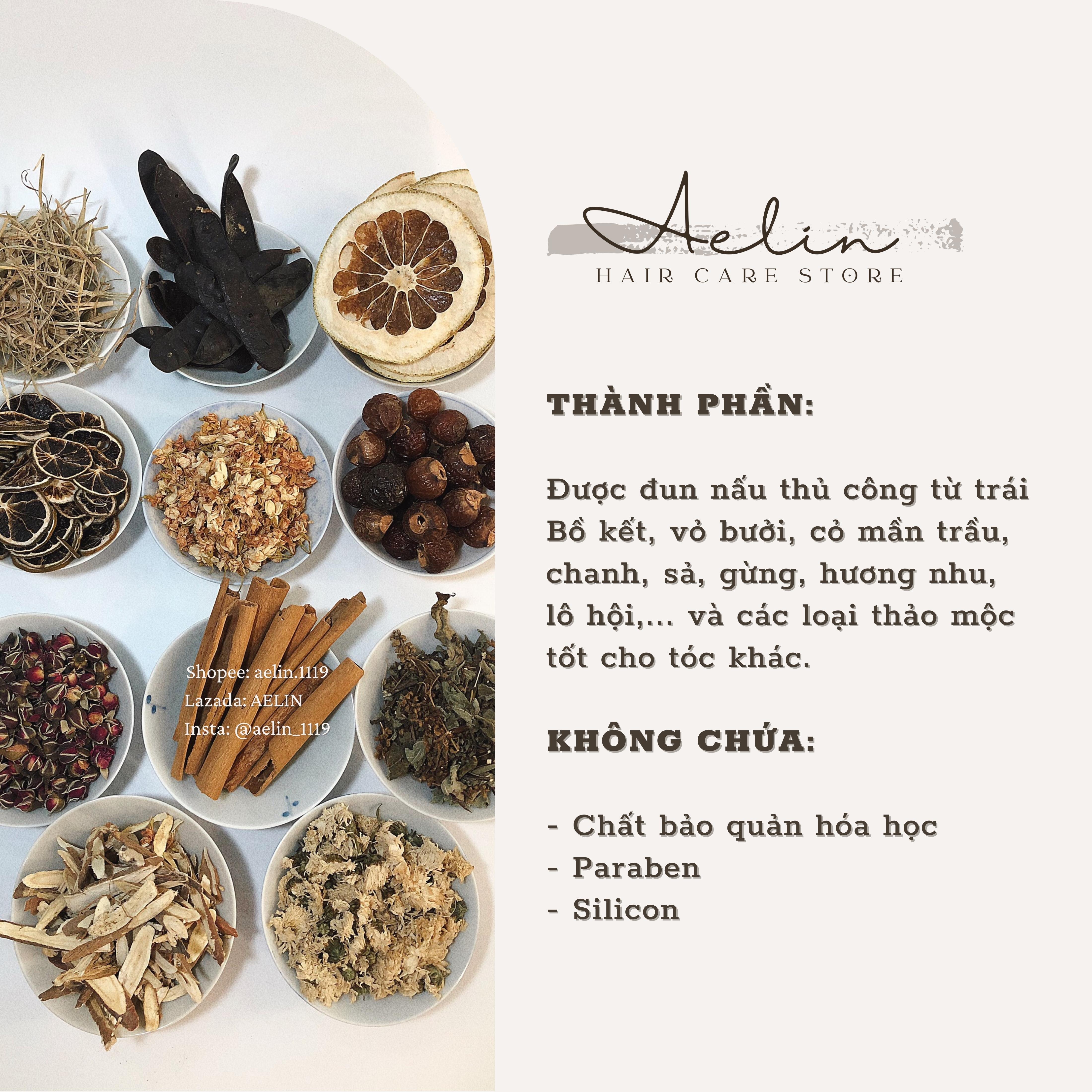Dầu Gội Bồ Kết Thảo Mộc AELIN