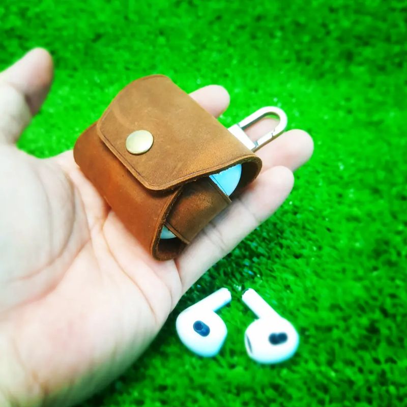 BAO DA AIRPODS 3 TỐI GIÃN DA THẬT HANDMADE