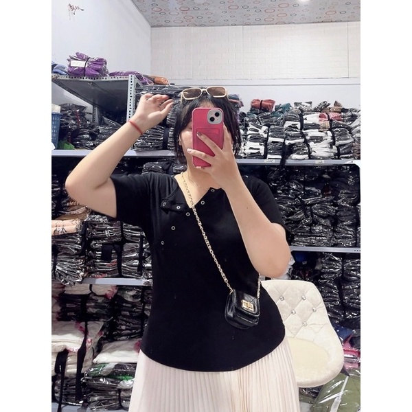 Áo Thun Cổ Trụ Nút Bấm Bigsize Chất Thun Gân