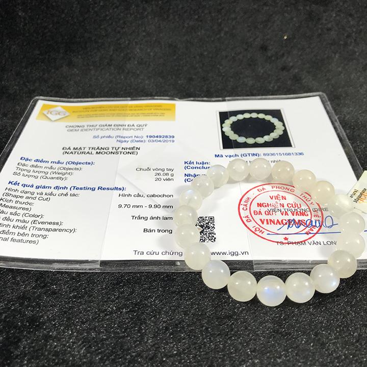 Vòng đá Moonstone 8 ly 10 ly 12 ly tự nhiên - Đã kiểm định chất lượng