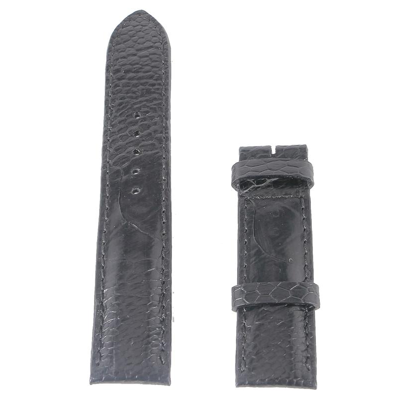 Watch chain splendid ostrich skin size 22, 24, 26 black TH8409