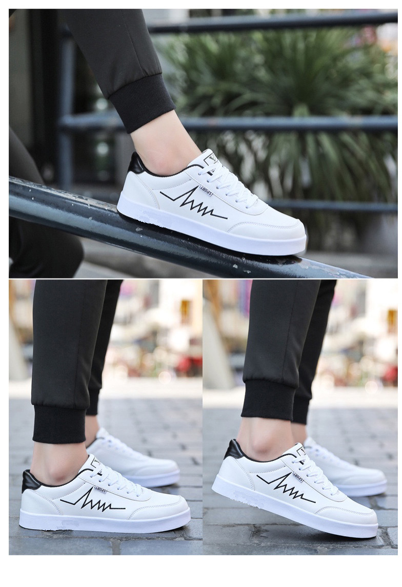 Giày thể thao sneaker nam In Nhịp Tim Đen