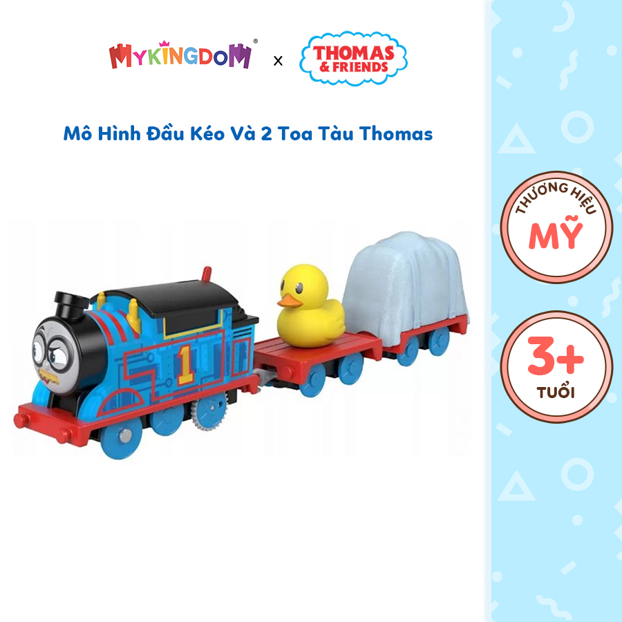 Đồ chơi thomas friend mô hình đầu kéo và 2 toa tàu thomas hmk03/hfx97