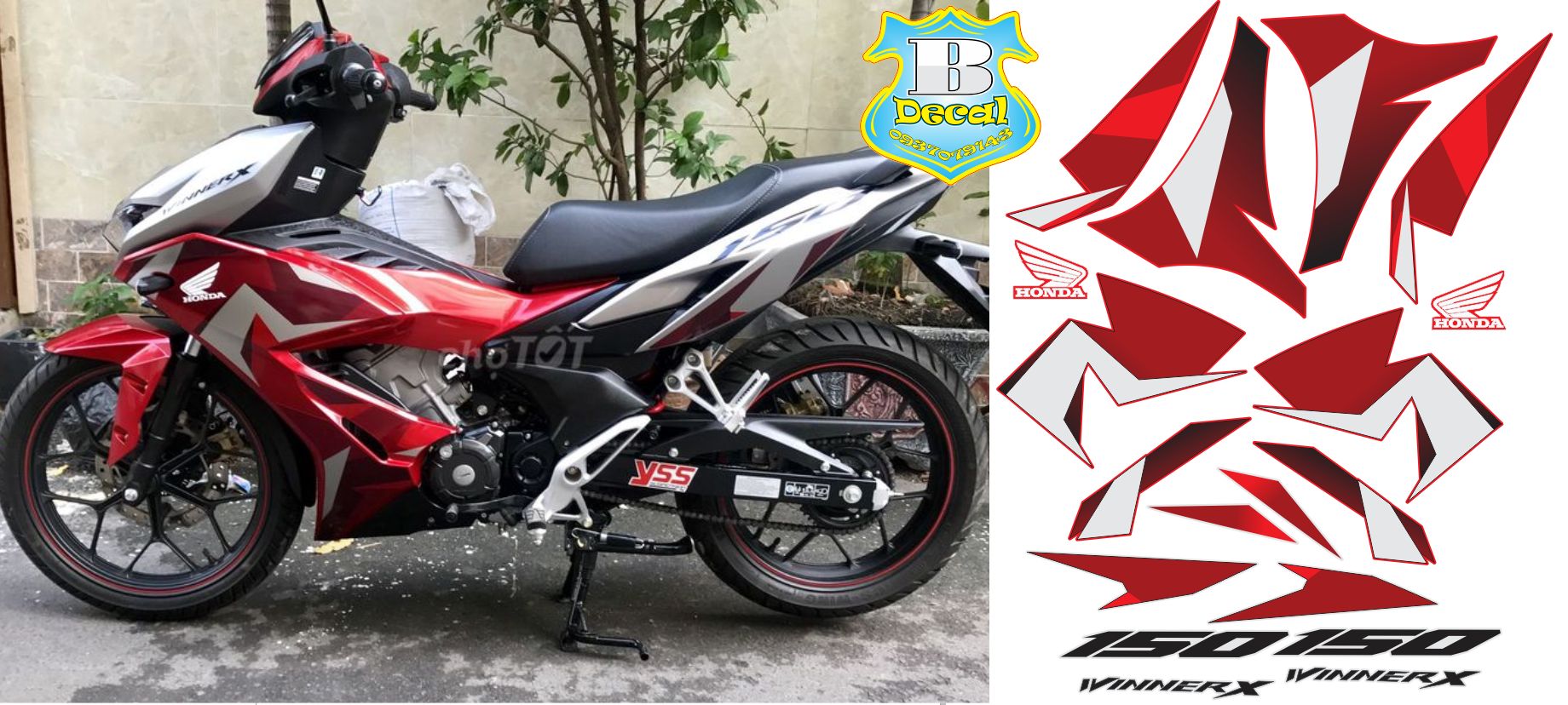 Tem rời winner X mẫu zin bạc đỏ