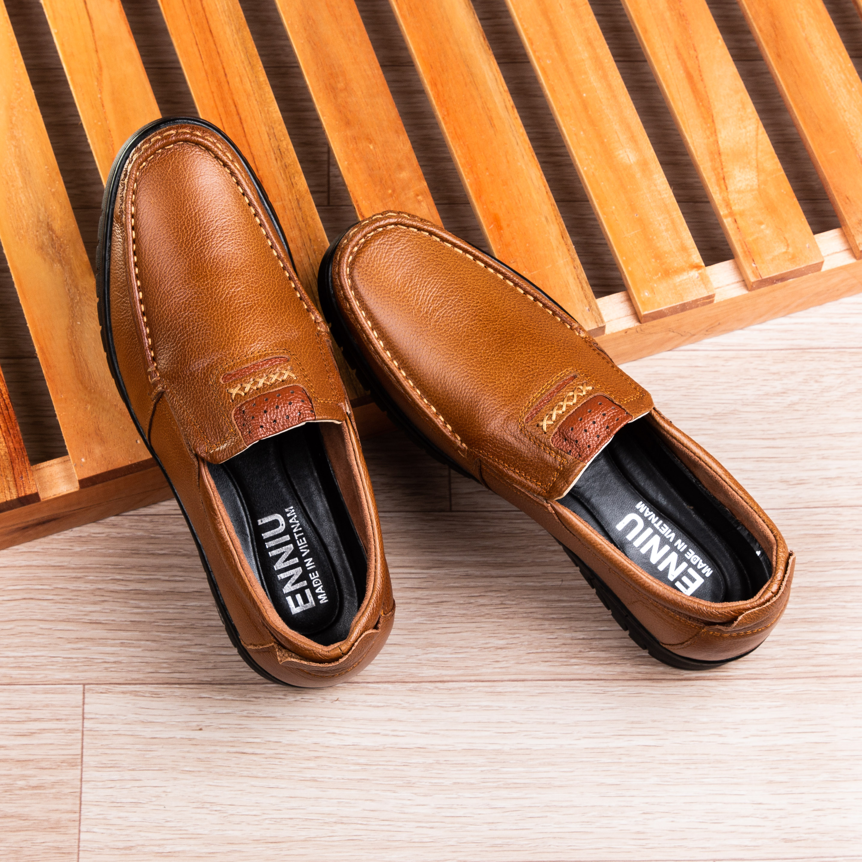 Giày lười nam da bò thời trang ENNIU E110