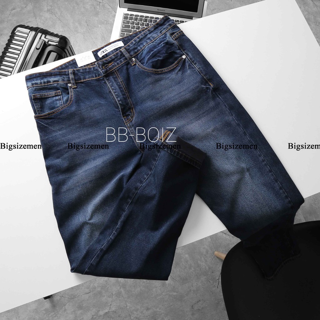 (bigsize) -Quần jean nam thời trang < 130kg - Trơn