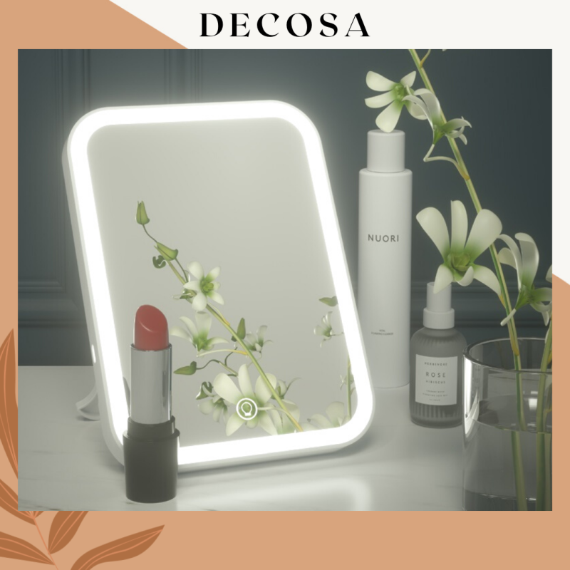 Gương trang điểm để bàn đèn led cảm ứng 3 chế độ sáng DECOSA Official DEGS02