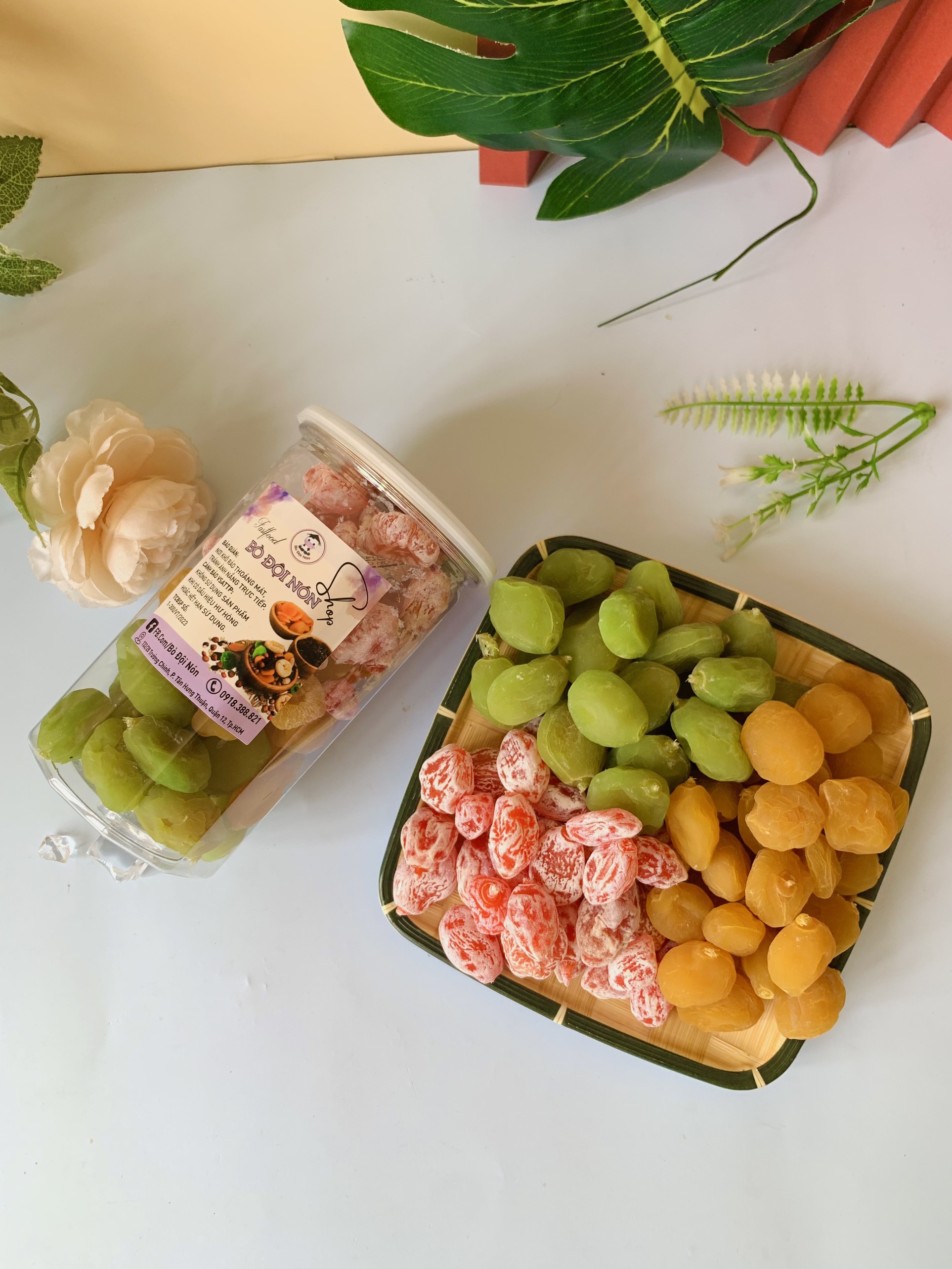 500g Xí Muội Đào Mix 3 Vị Bò Đội Nón