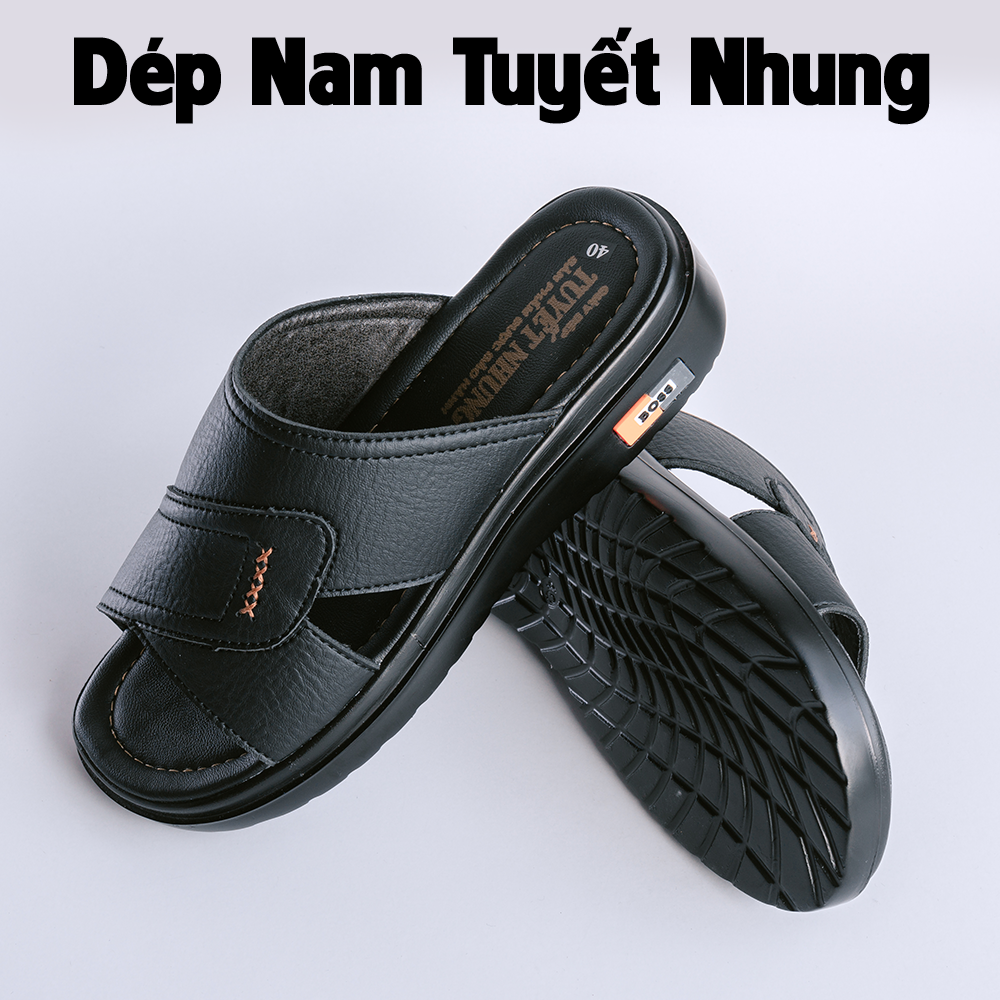 Dép nam đế cao 3cm màu đen/nâu