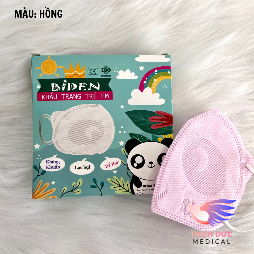 Khẩu Trang Cho Bé Hình Gấu Biden 10 Cái