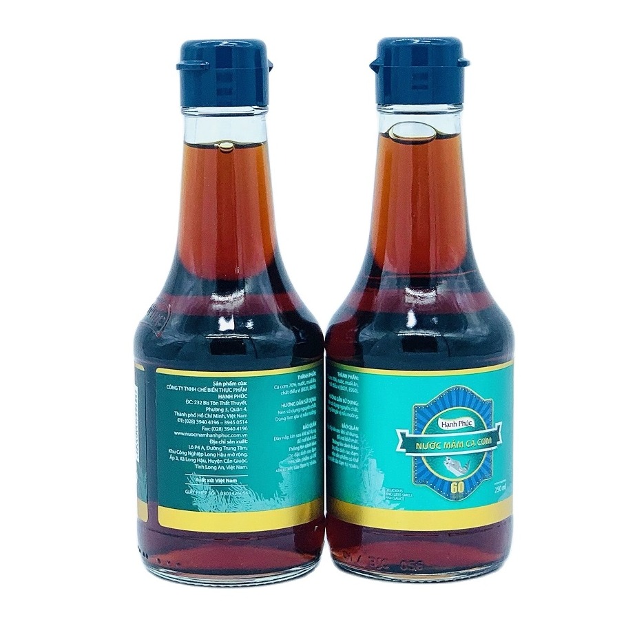 (THÙNG XỐP COMBO 02 CHAI - MỖI CHAI 250ML) Nước mắm Hạnh Phúc 60 độ đạm chai 250ml