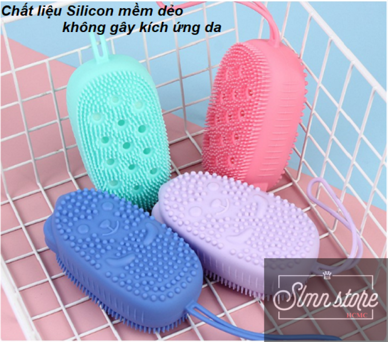 Bông tắm tạo bọt massage hình chuột dễ thương, bông tắm tẩy silicone (màu ngẫu nhiên)
