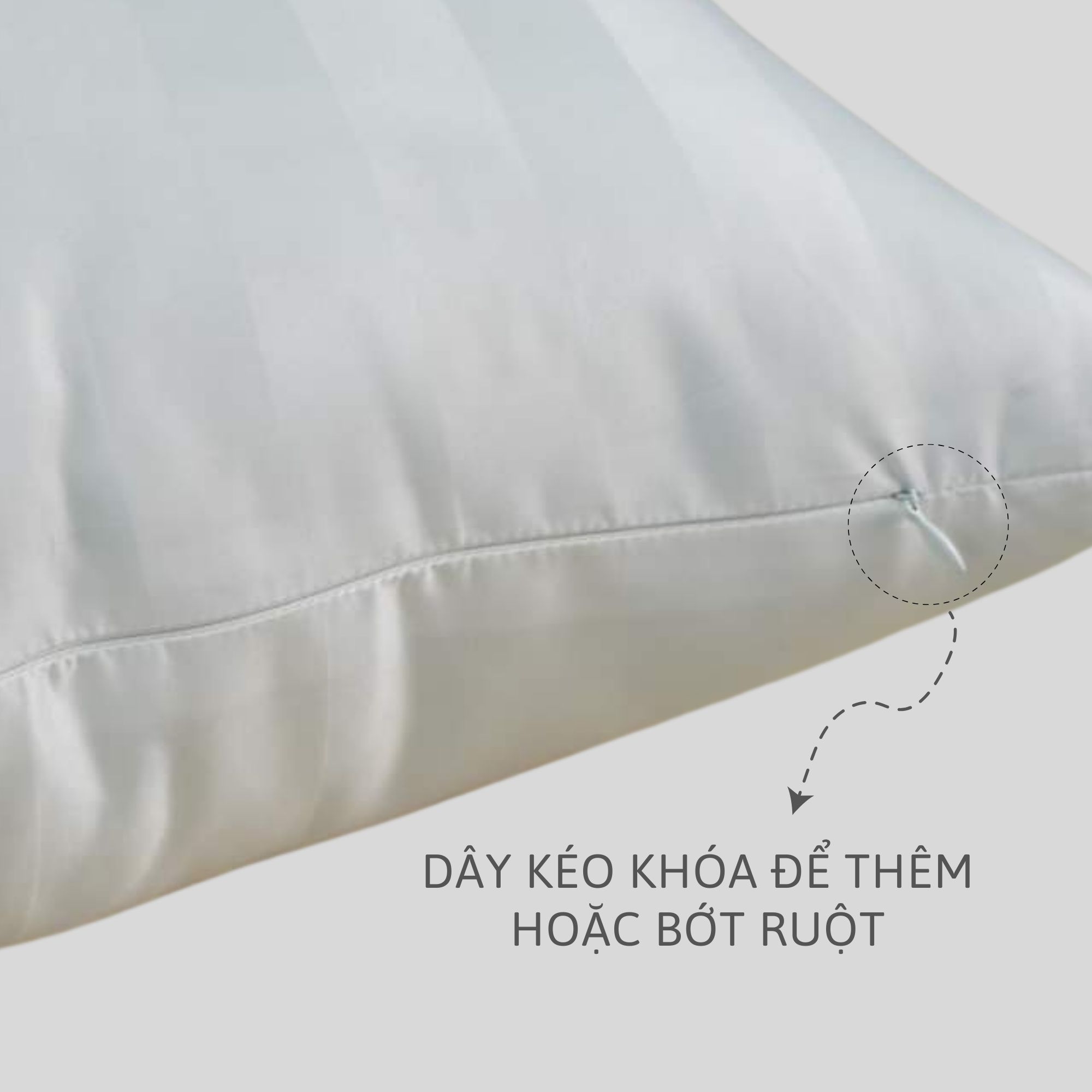 Ruột gối nằm An Lụa 50x70 cm bông lông vũ nhân tạo microfiber