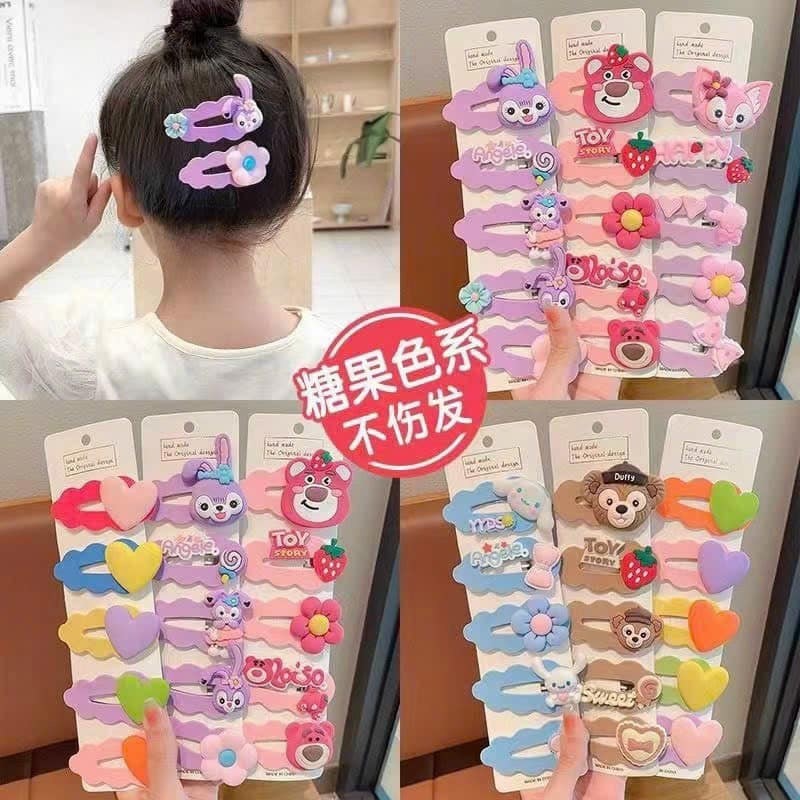 Set 5 kẹp hoạt hình disney phong cách Hàn cho bé siêu yêu