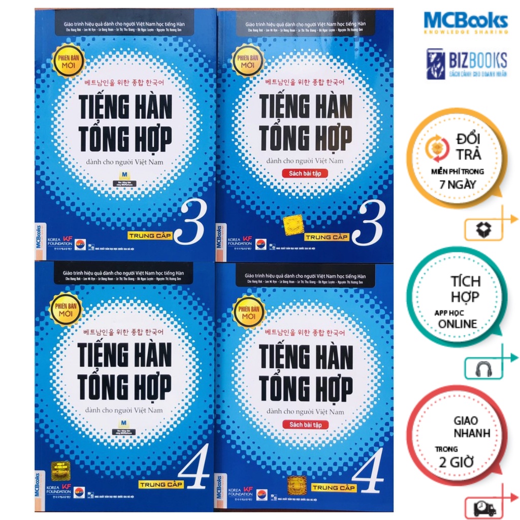 Sách - Combo Tiếng Hàn Tổng Hợp Dành Cho Người Việt Nam Trung Cấp 3 - 4 sách bài học - bài tập  - McBooks
