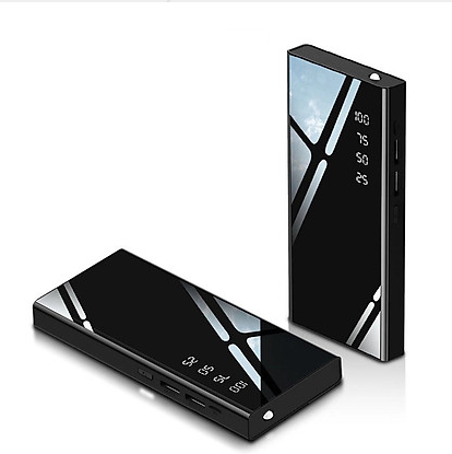 SAC DỰ PHÒNG, PIN DỰ PHÒNG, PIN SẠC DỰ PHÒNG 30000MAH MẶT GƯƠNG ĐEN 2 CỔNG SẠC NHANH CAO CẤP NẠP PIN CỰC NHANH CHO TẤT CẢ CÁC LOẠI ĐIỆN THOẠI MÁY TÍNH BẢNG - PIN DÙNG LÂU