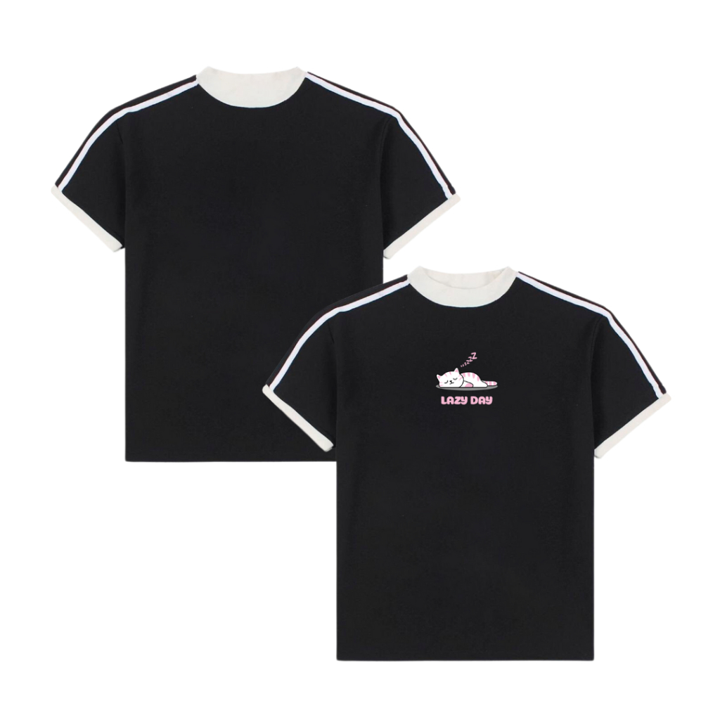 Áo thun Babytee Teeworld Cat Lazy Day Form Fit Chất Thun Co Dãn