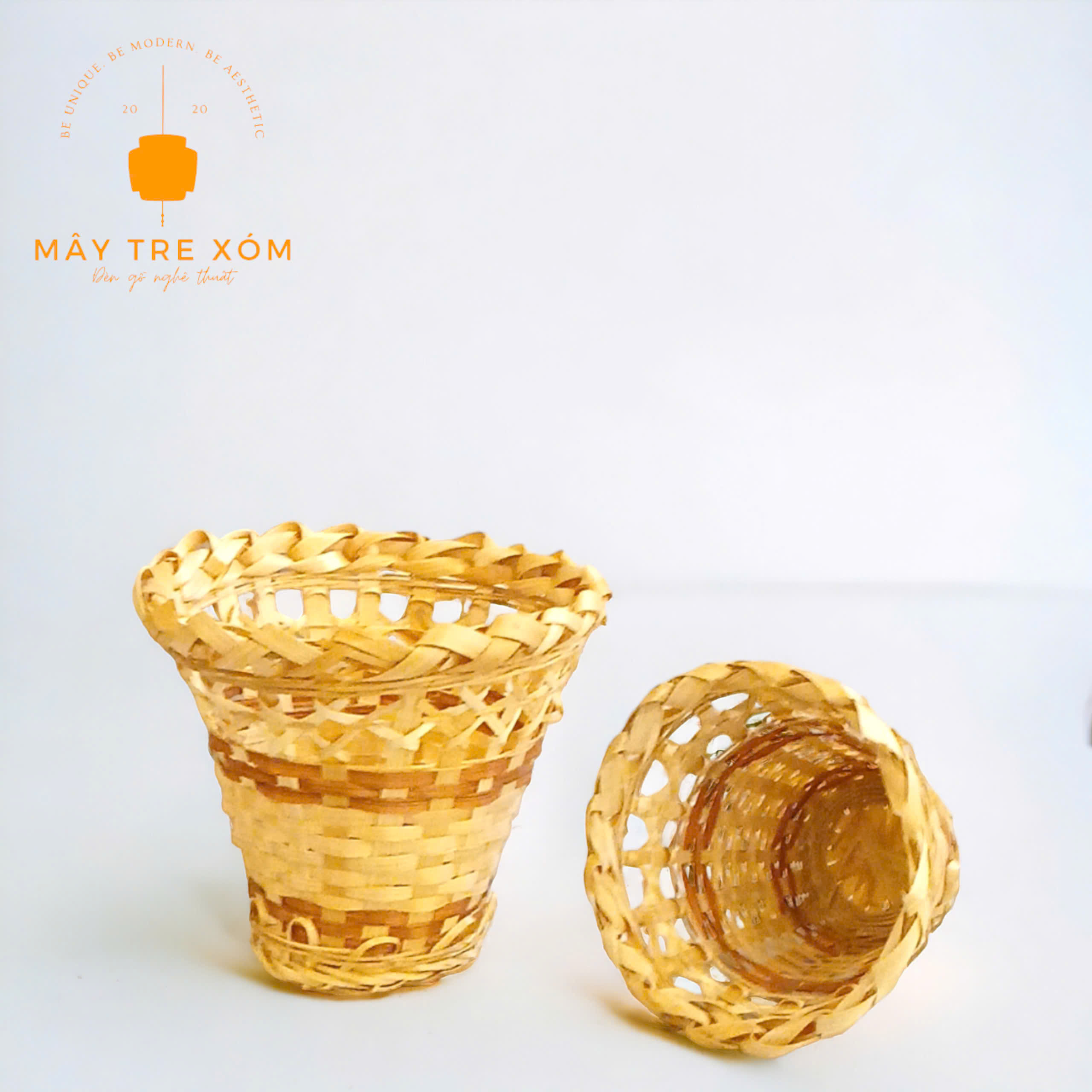 Giỏ tre ,cốc tre trang trí decor chụp hình