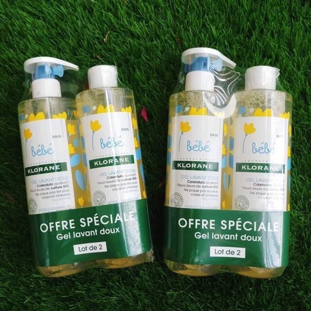 Sét 2 chai sữa tắm gội cho bé Klorane bé bé