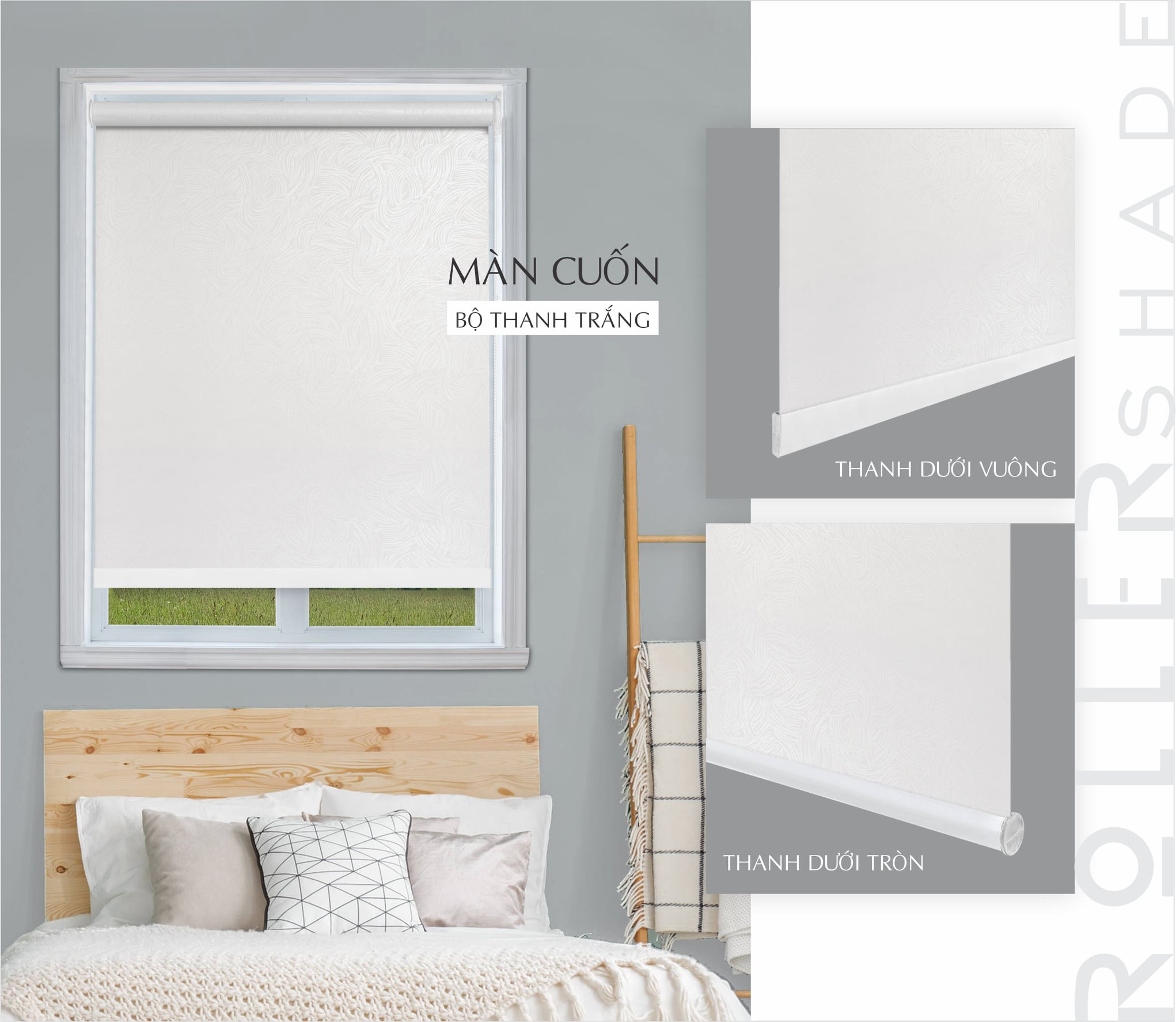 Rèm cuốn che nắng nhiều kích thước lựa chọn