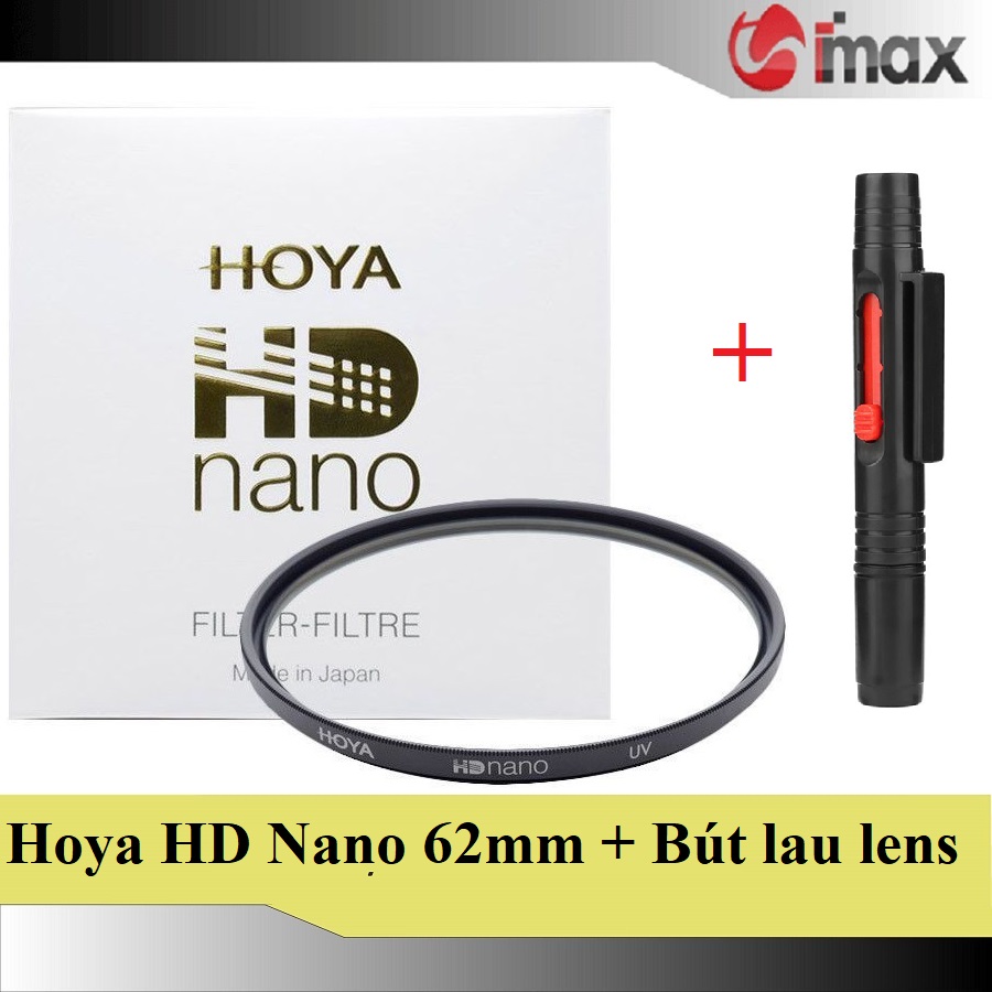 Kính lọc filter hoya hd nano uv 62mm + bút lau lens