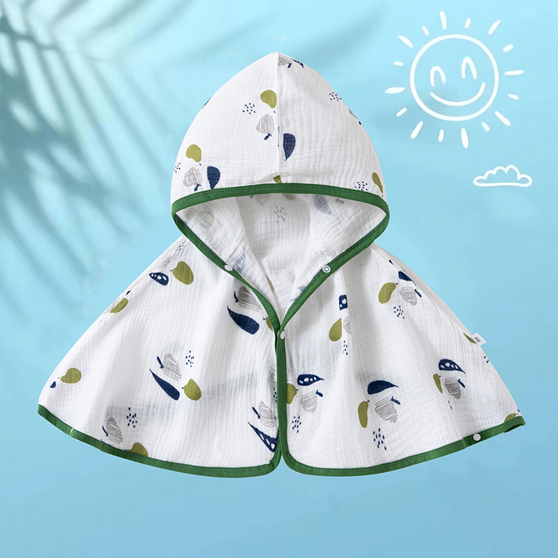 Áo choàng chống nắng gió vải xô muslin cao cấp cho bé sơ sinh 0-12 tháng tuổi, nhiều hình đáng yêu- A22