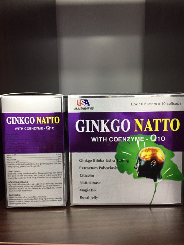 Bổ não Ginkgo Natto with coenzym Q10 ( Hộp 100 viên)