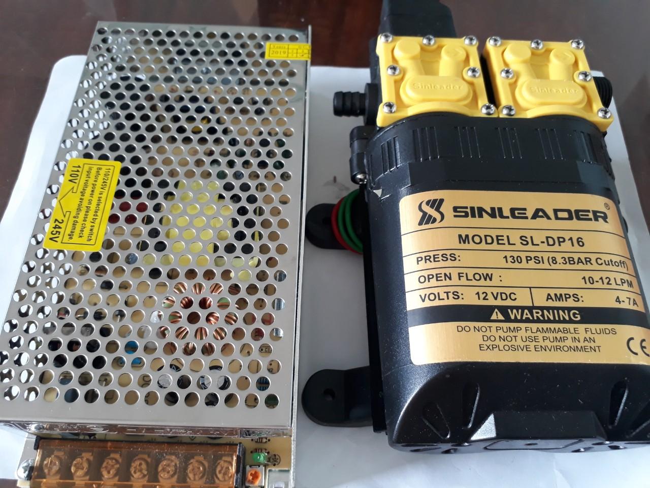 Bộ bơm đôi SINLEADER và nguồn 12v 10A - 12v 10A