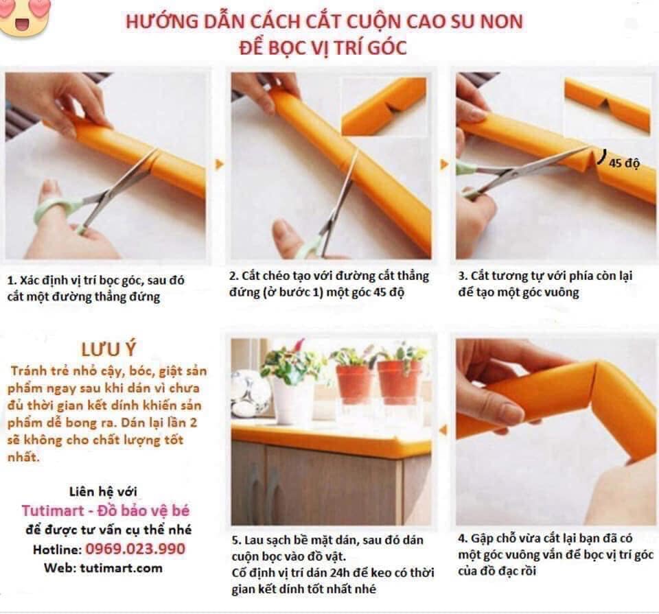 Cuộn xốp 2m bọc cạnh bàn an toàn cho bé