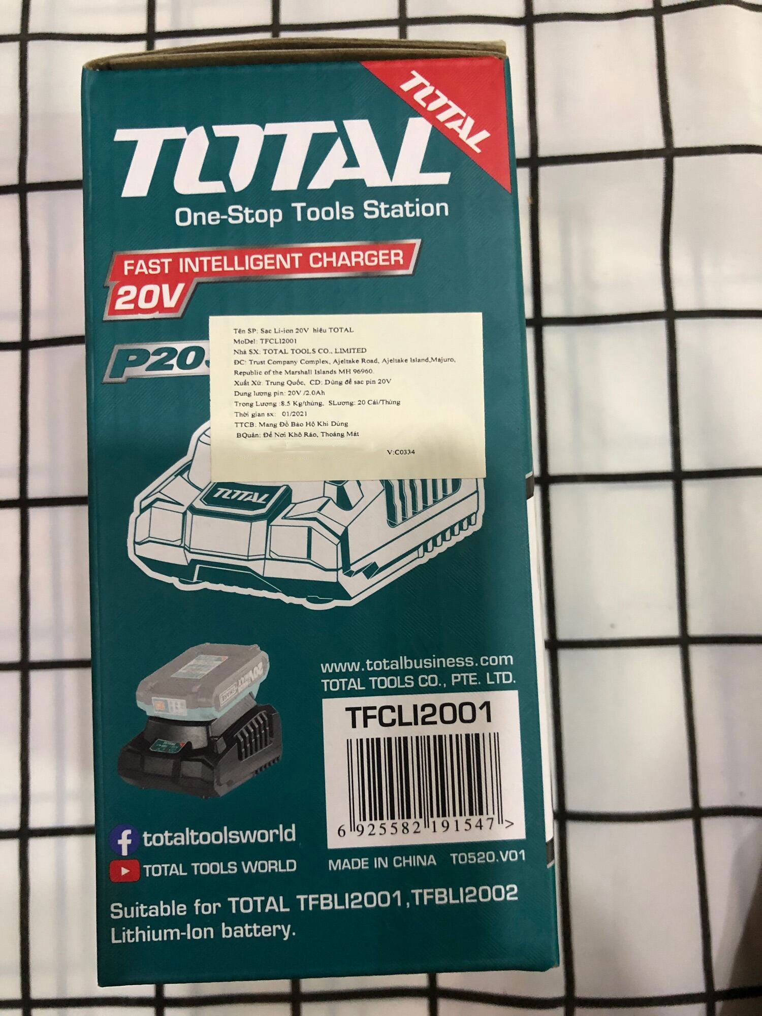 Đế sạc pin 20v Total TFCLI2001