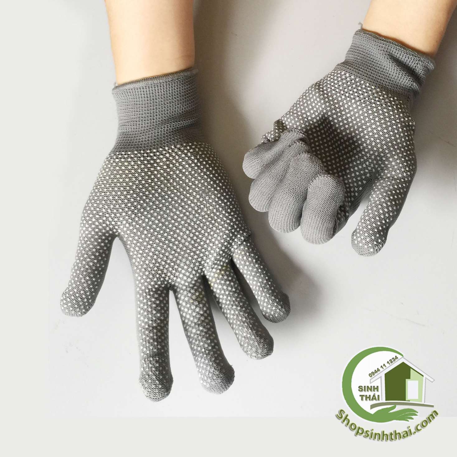 Găng tay phủ hạt nhựa chống trơn khi cầm nắm - bao tay vải thun co giãn - chọn màu