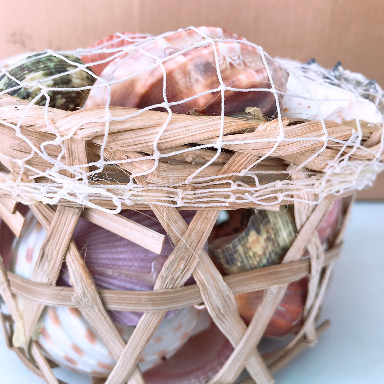vỏ ốc vỏ sò - giỏ vỏ ốc siêu đẹp trang trí [ 1 giỏ y hình ]