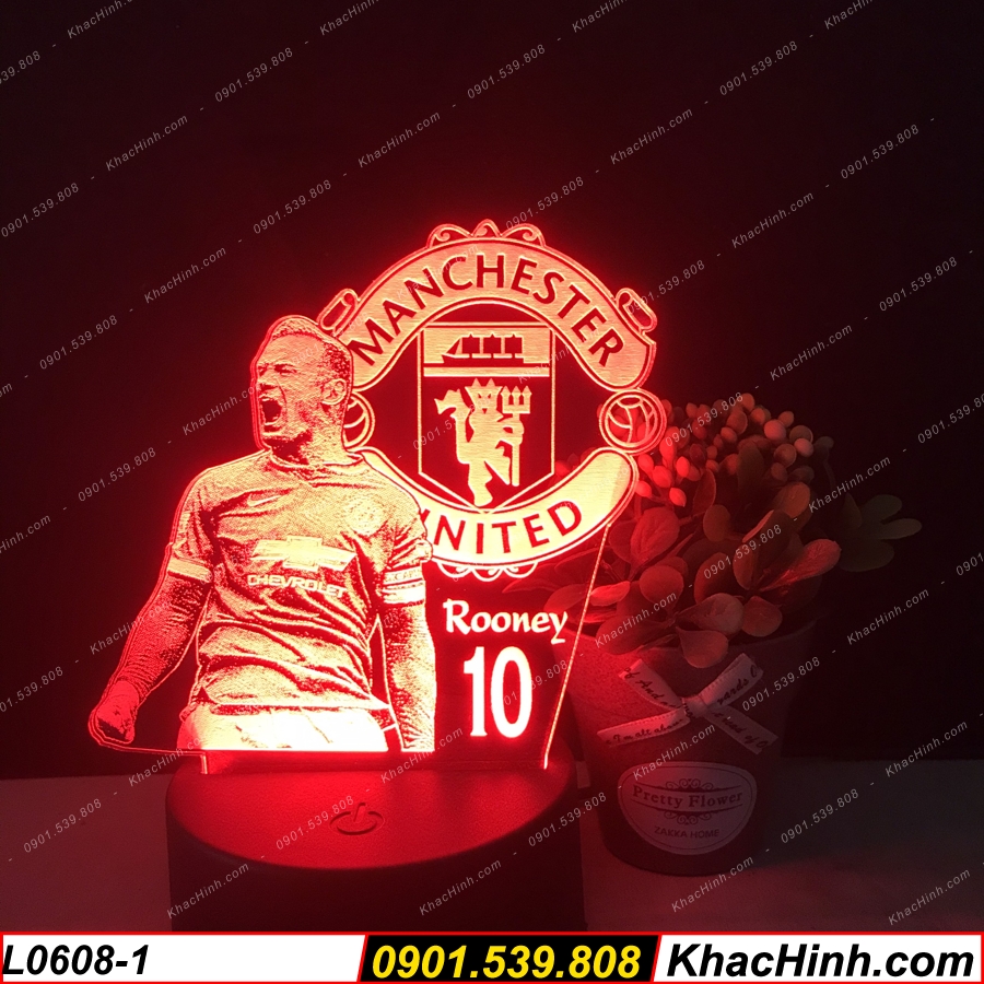 Đèn trang trí – đèn ngủ khắc hình Rooney - CLB MU, tranh thư pháp ...