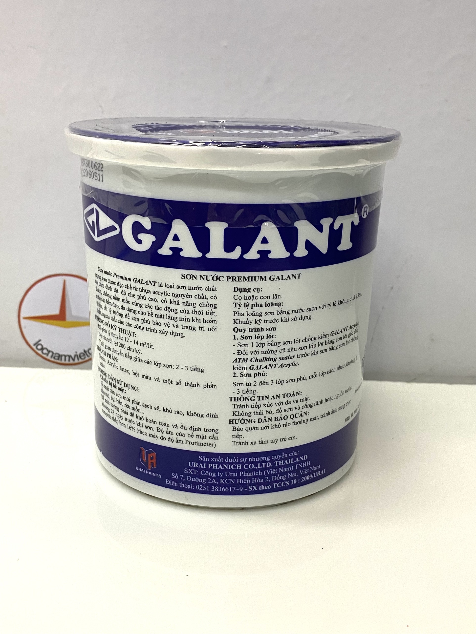 Sơn chỉ, sơn nước ngoại thất Galant màu trắng 800ML