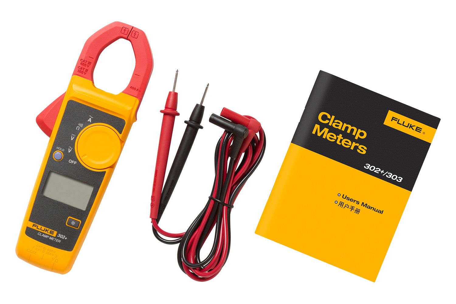 FLUKE 302+ dây đo đài loan Ampe kìm đo dòng AC (400A)