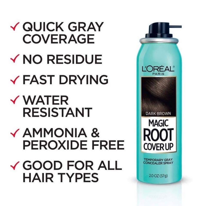 Chai Xịt Phủ nhuộm Tóc bạc L'OREAL Magic Root Cover Up 57g.