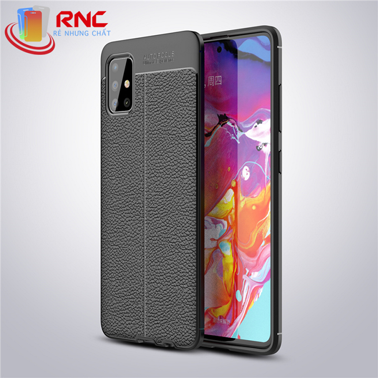 Ốp lưng silicon Samsung Galaxy A51/A71 giả da chống sốc Auto Focus MÀU ĐEN