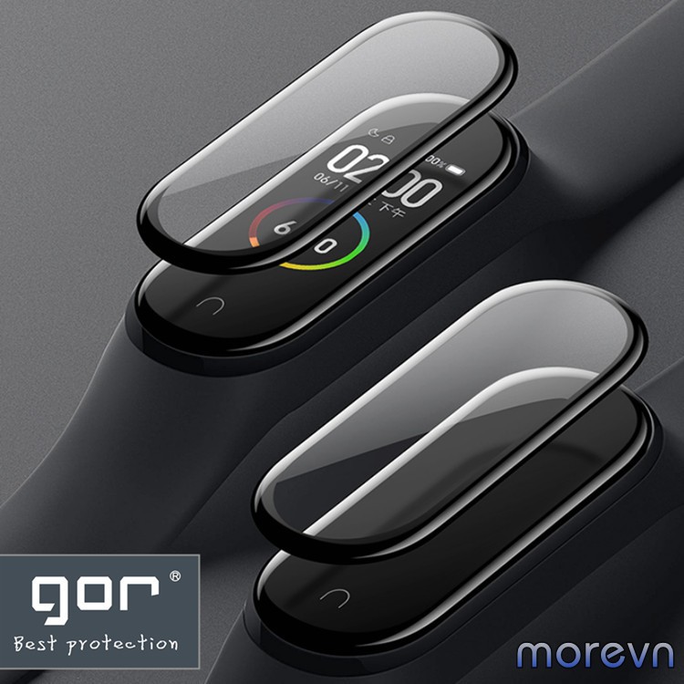 Miếng Dán Miband 4 3D Full Màn Viền Đen  Gor - Dán Dẻo Full Màn Mi Band 4 Gor