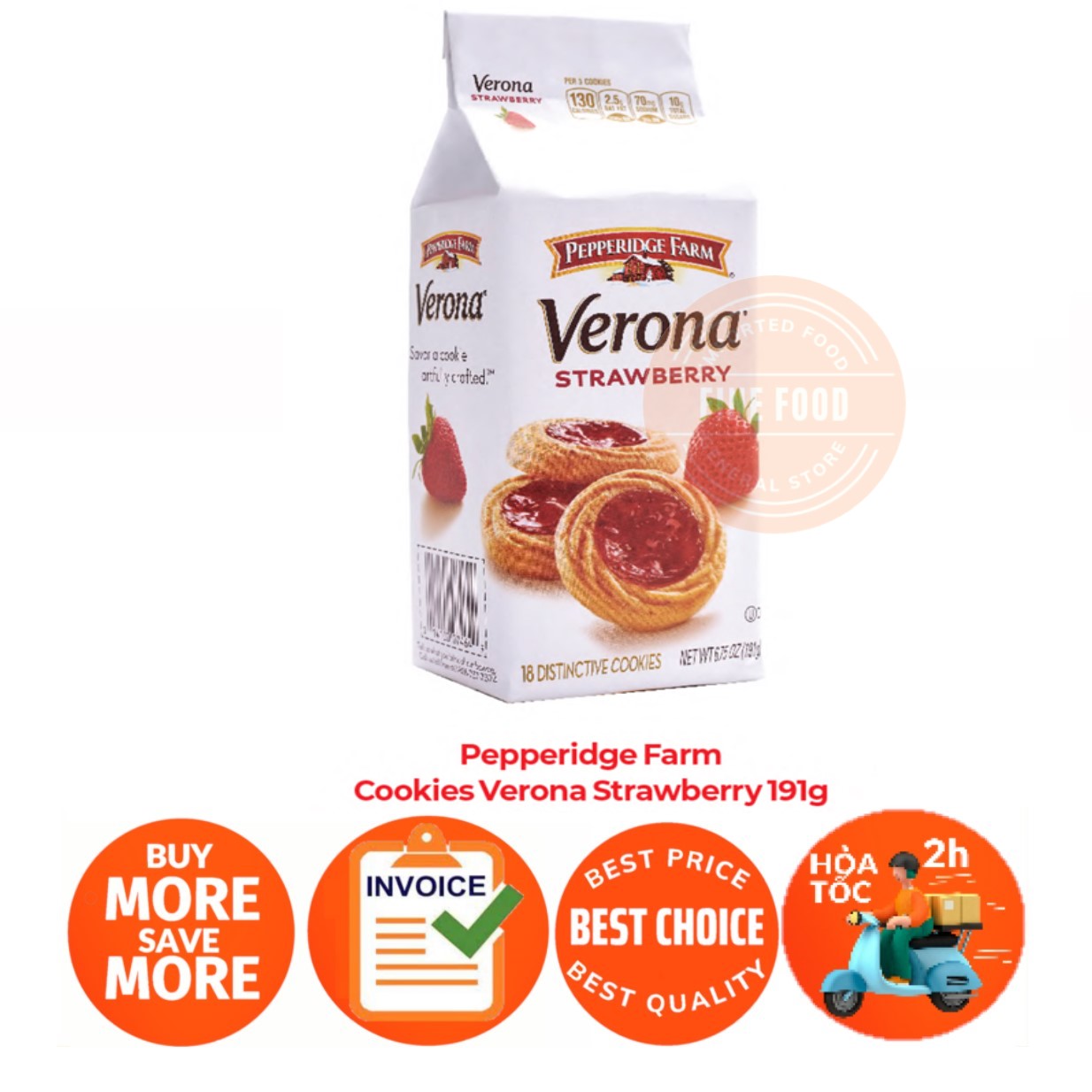 Bánh Quy Pepperidge Farm Chessmen, Verona Strawberry, Milano Dark Chocolate, Double Chocolate