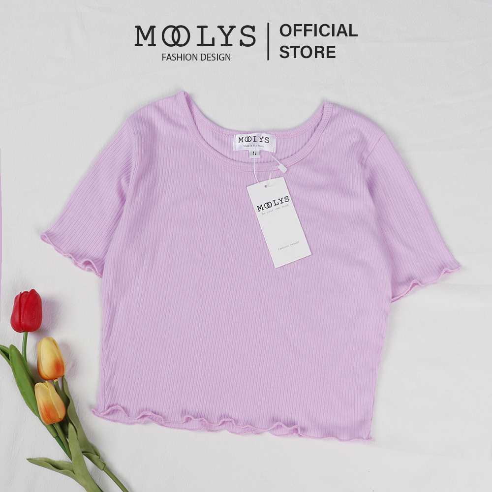 Áo crop top thun body basic dáng siêu xinh Moolys MC002