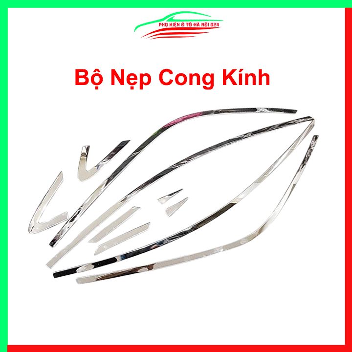 Bộ nẹp viền chân kính, cong kính ô tô Morning 2012-2021 Inox sáng bóng chuẩn form, trang trí bảo vệ xe hơi