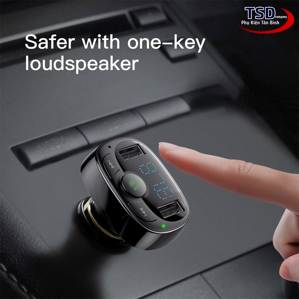 [HCM]Củ Sạc Xe Hơi Đa Năng Baseus S-09A (3.4A Dual USB PortBluetooth MP3 TF Card/FM)
