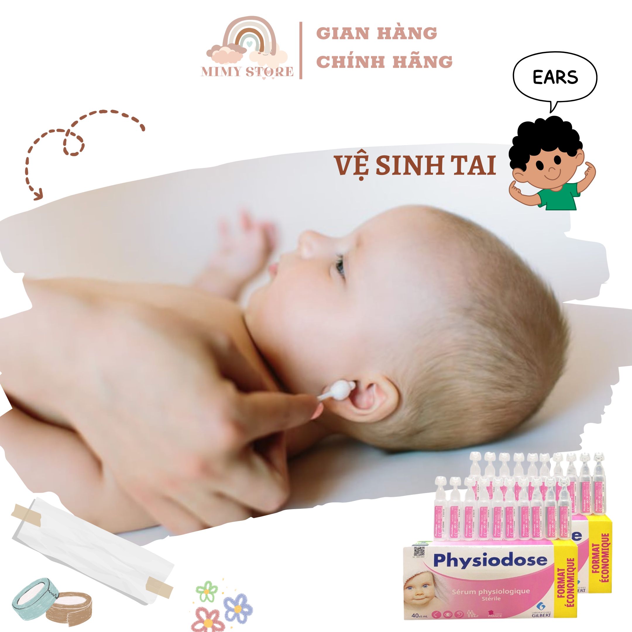 Nước Muối Sinh Lý Physiodose Pháp (Hộp 40 ống x 5ml)